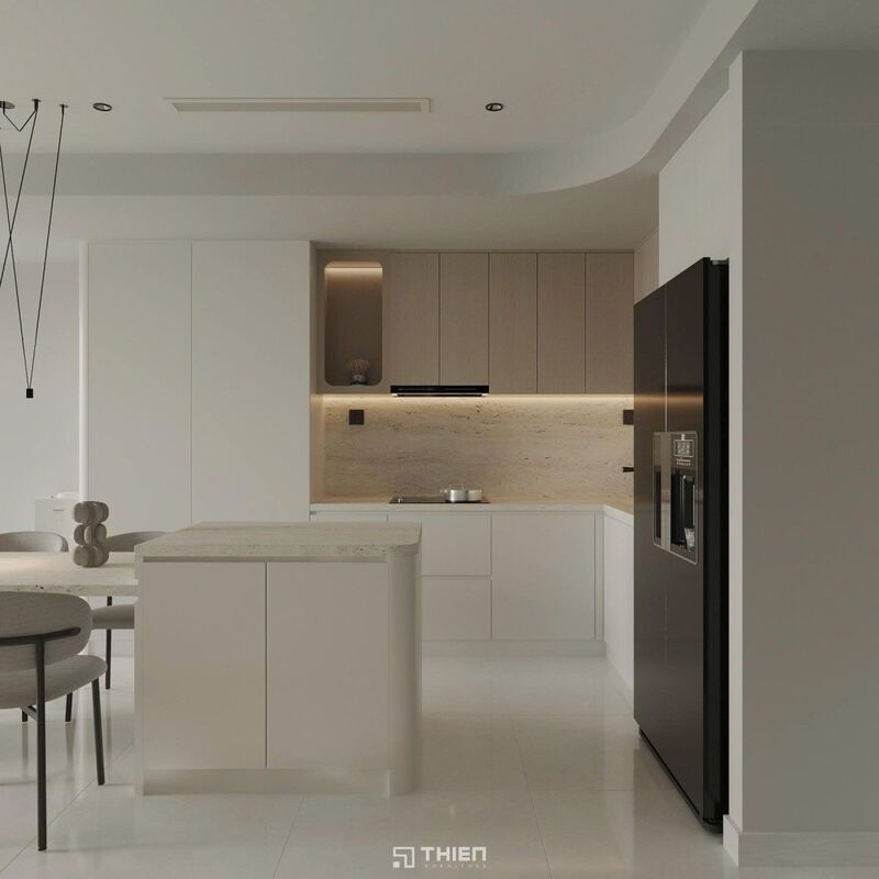 Bếp Chữ L Cho Căn Hộ Tối Giản TBT095